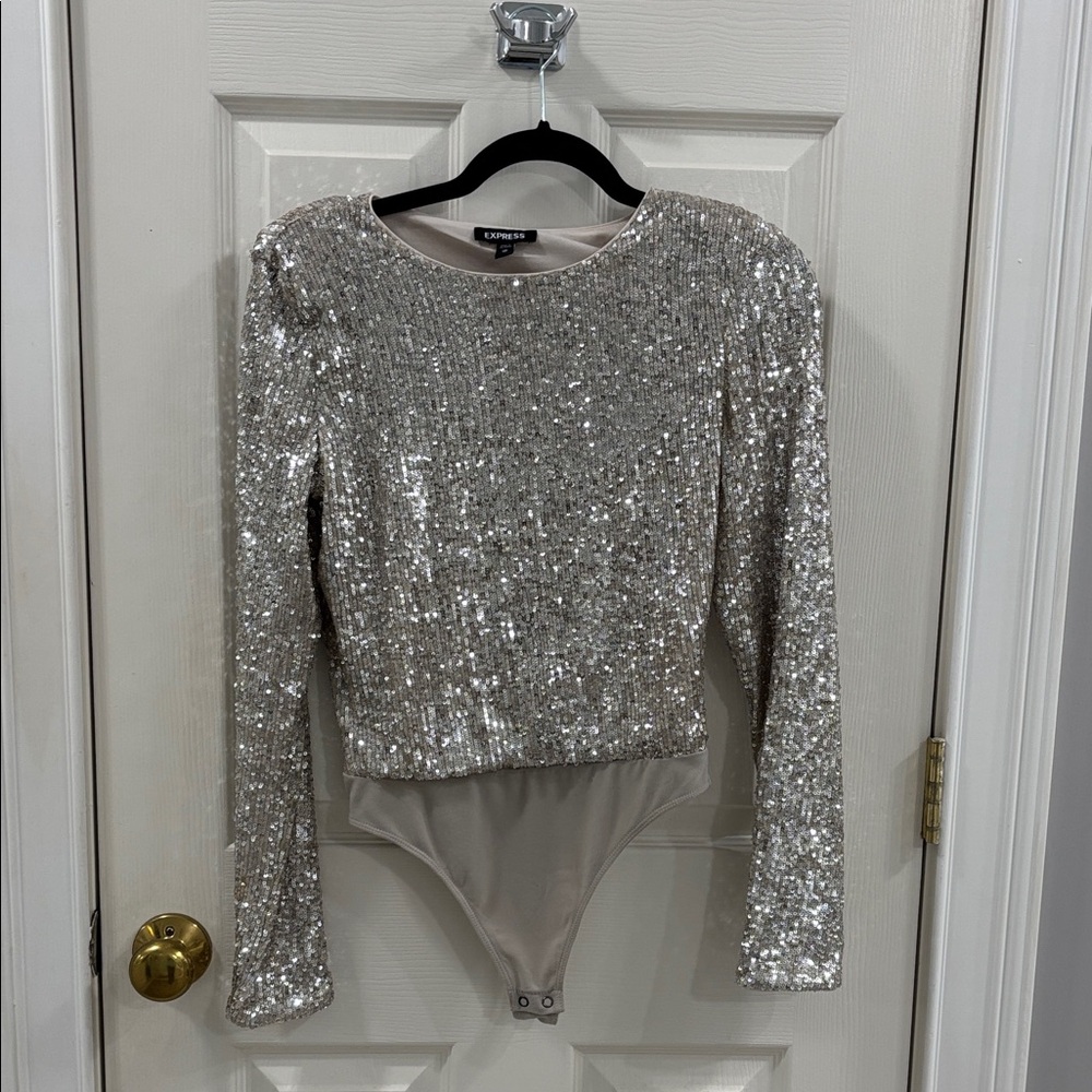 Express Champagne Sequin Top